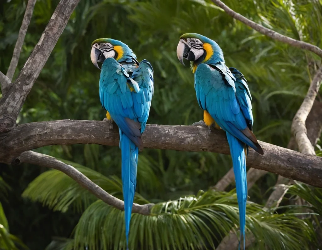 Guacamayos Azules posando