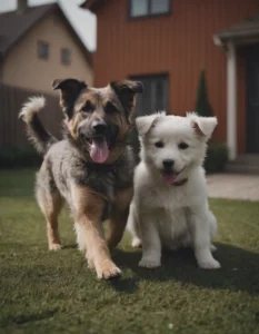 perros en el jardin