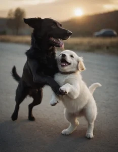 perros jugando