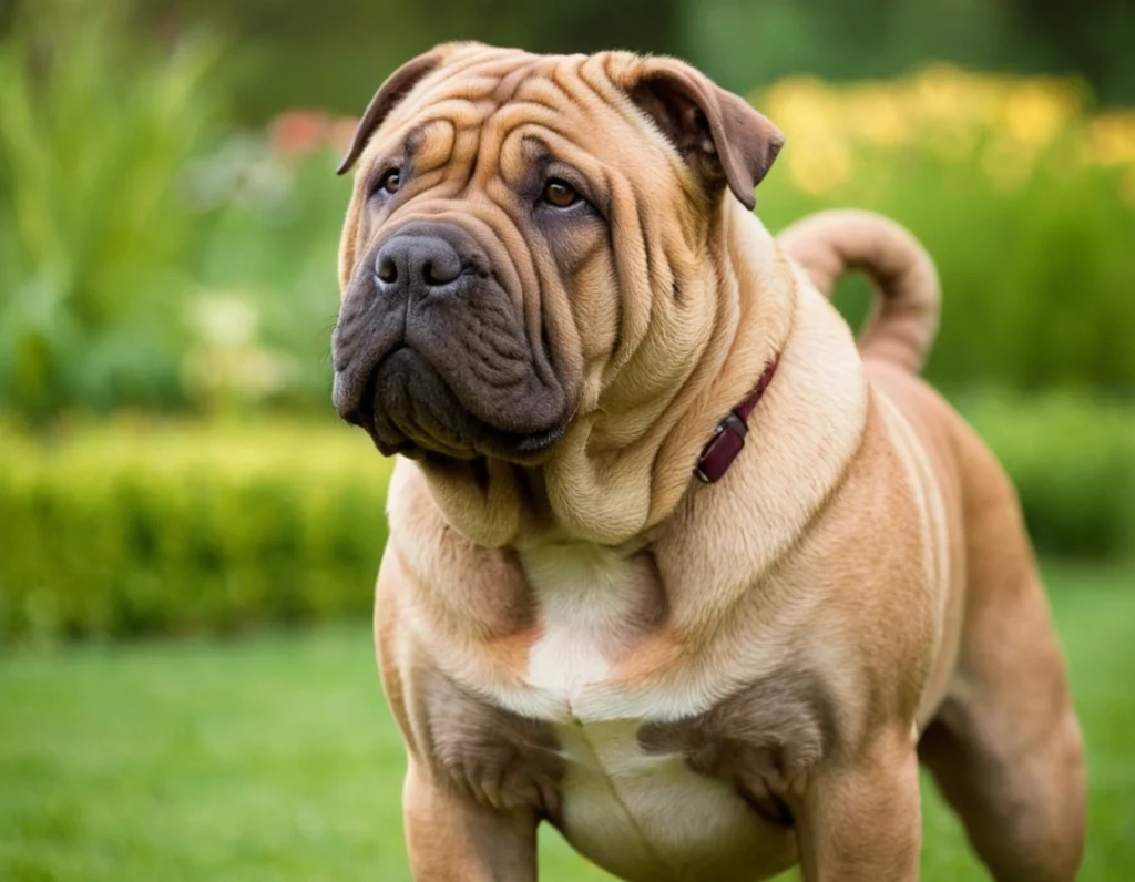 shar pei, una raza de perro de carácter tranquilo y equilibrado