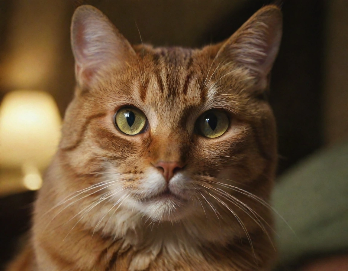 Un gato anciano con pelaje grisáceo y bigotes largos descansando sobre un cojín. El gato muestra signos de envejecimiento, como orejas caídas y ojos entrecerrados, sugiriendo una mayor edad