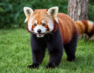 imagen de un panda rojo