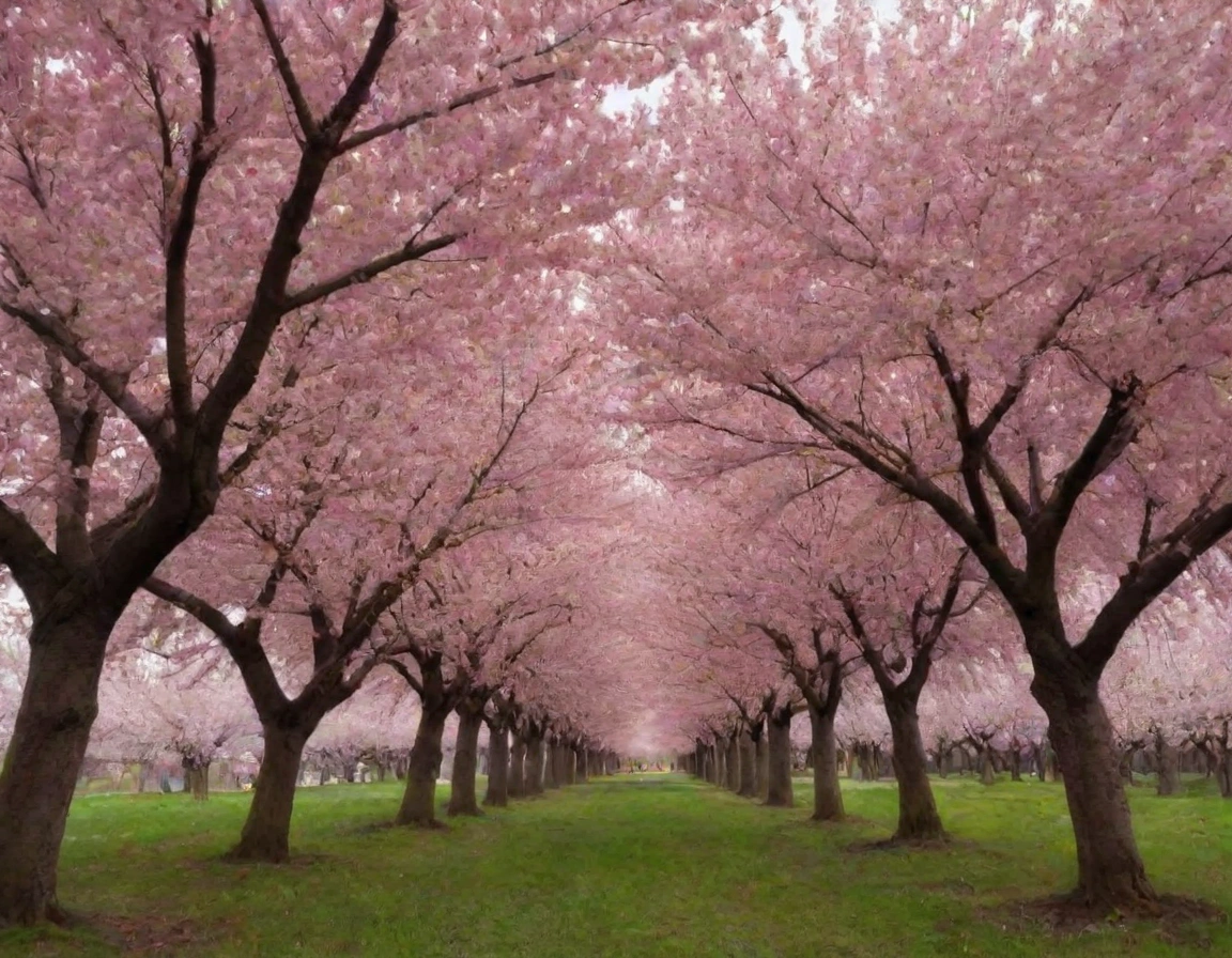 cherry trees blooming